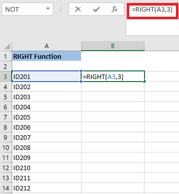 How to Use RIGHT Function in Excel