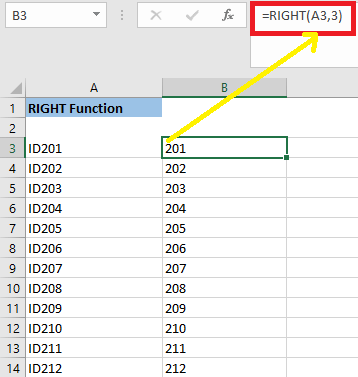 How to Use RIGHT Function in Excel