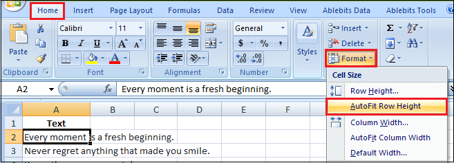 How to Wrap Text in Excel