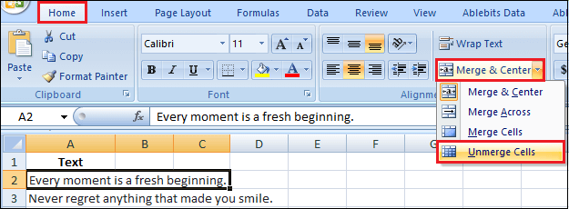 How to Wrap Text in Excel