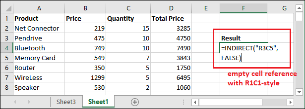 INDIRECT() function in Excel