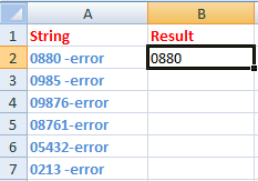 Left formula in excel