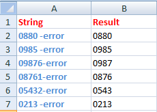 Left formula in excel