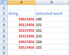 Left formula in excel