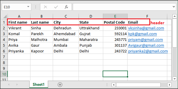 Mail merge in Excel