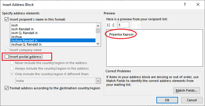 Mail merge in Excel