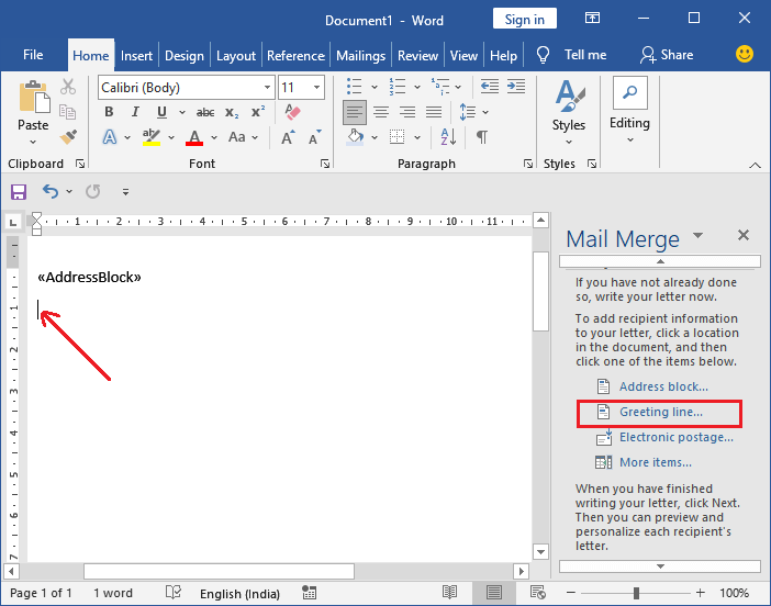 Mail merge in Excel