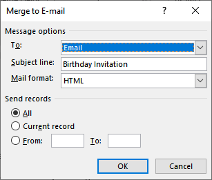 Mail merge in Excel