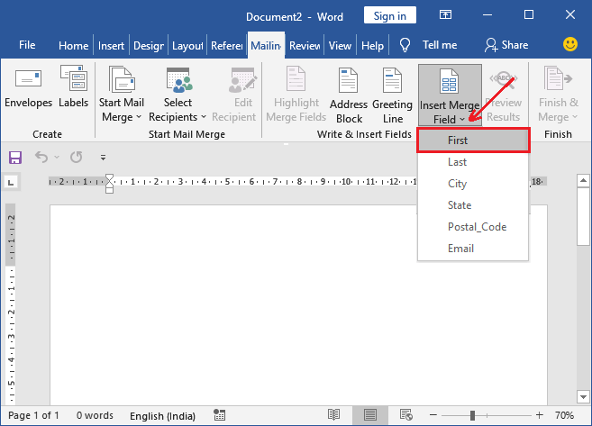 Mail merge in Excel