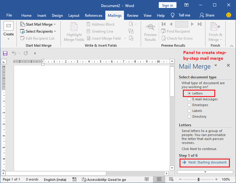 Mail merge in Excel