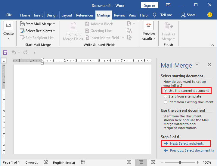 Mail merge in Excel