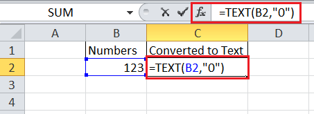 Numbers to Text in Excel