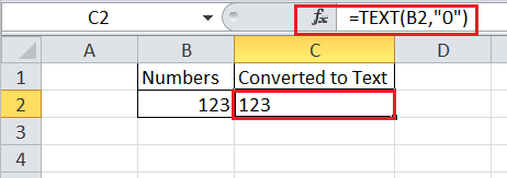 Numbers to Text in Excel