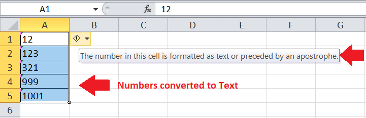 Numbers to Text in Excel