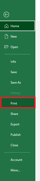 Page Orientation in Excel