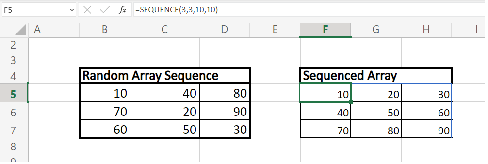 Sequence Function in Excel