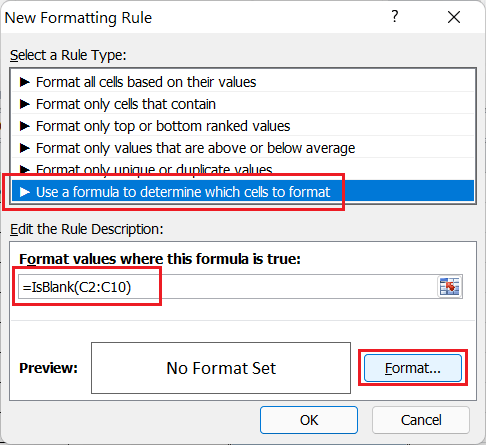 Setting Colors in Excel