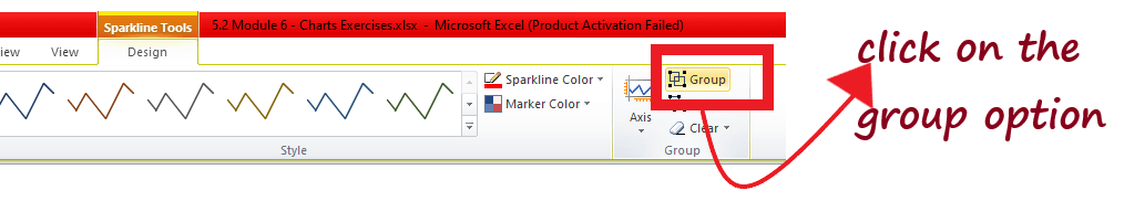 Sparkline chart