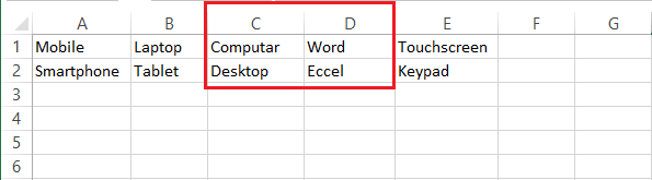 Spell Check in Excel