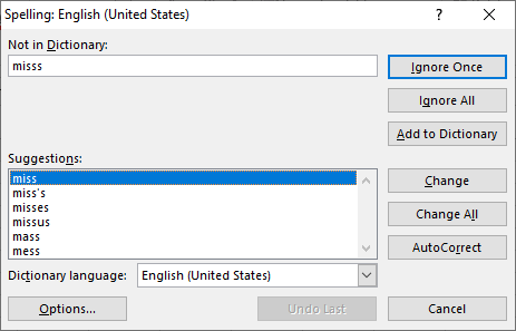 Spell Check in Excel