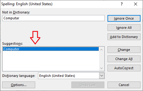 Spell Check in Excel