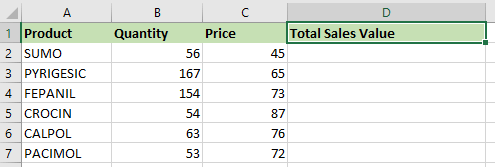 Types of References in Excel