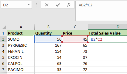 Types of References in Excel