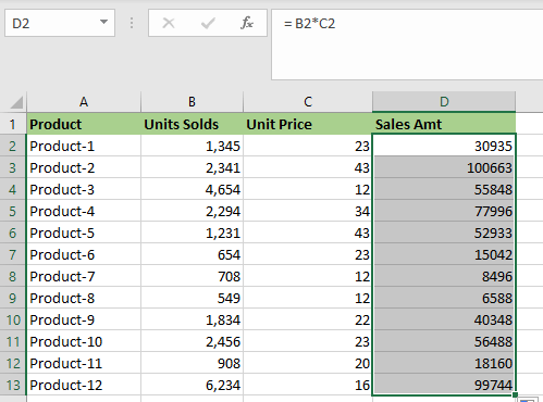 What is Relative Reference in Excel