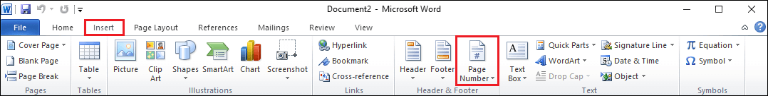 How to add page numbers in Word