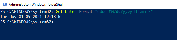 PowerShell Get-Date Format