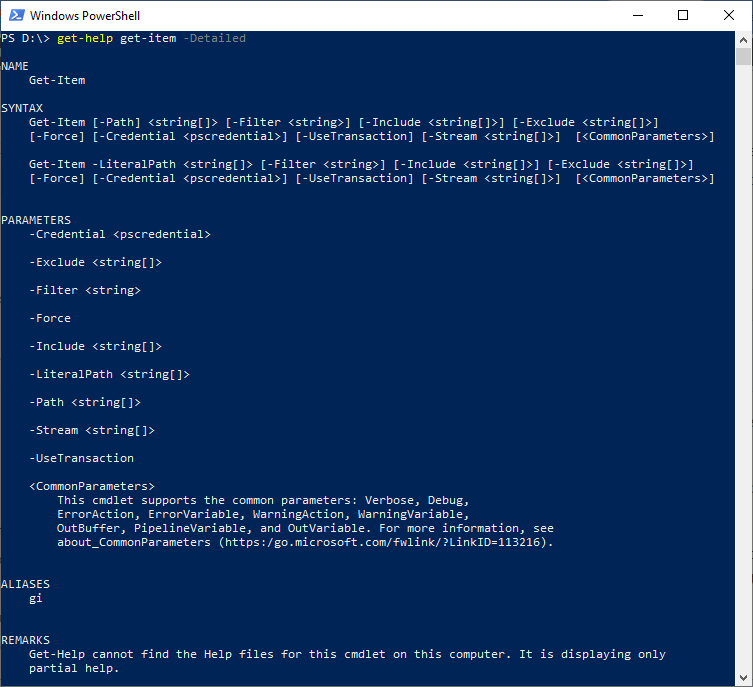 PowerShell Get-Help